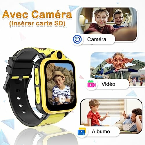 Montre pour enfant avec fonction caméra et album photo.