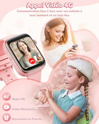 Montre intelligente pour appels vidéo avec enfants